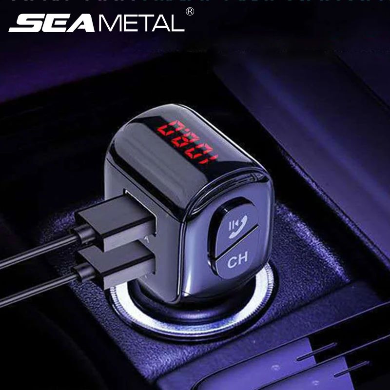 

12V Car MP3 Music Player Cars FM Transmitter Modulator 2USB Fast Charging Voltage Display Bluetooth 5.0 U Disk Car Electronics