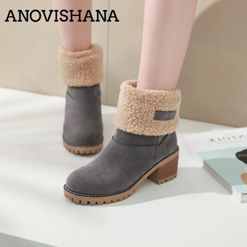 ANOVISHANA Tenis feminino sapato Брендовые женские сапоги Зимняя обувь меховые теплые зимние
