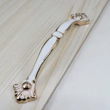 128mm modern fashion white gold furniture handles white kitchen cabinet drawer pull knob rose gold dresser cupboard door handle