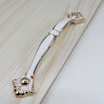 

128mm modern fashion white gold furniture handles white kitchen cabinet drawer pull knob rose gold dresser cupboard door handle