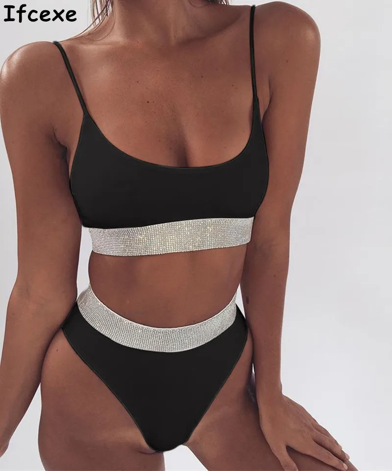 sparkly high waisted bikini