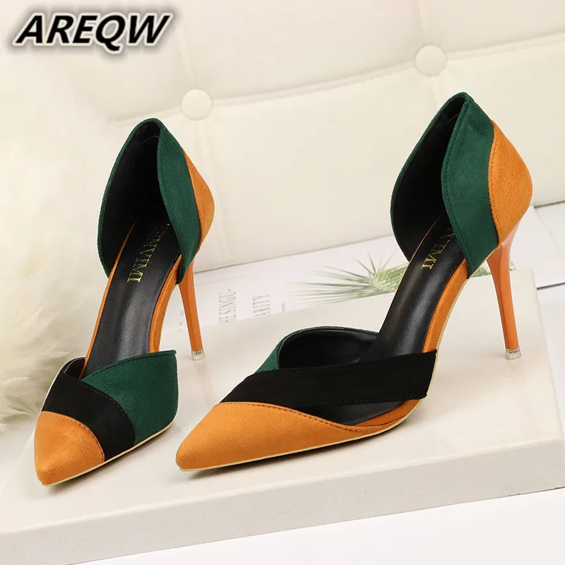 

High Heels Ladies Fine with Spring New Wild Pointed Hollow Single Shoes Women