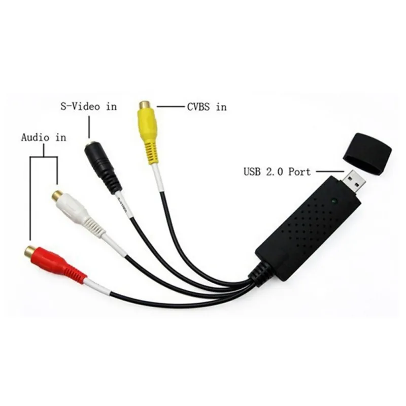 

USB 2.0 Video Capture Card TV Tuner VCR DVD AV Audio Converter Easycap Connector for PC/Laptop HD Android Easycap Video capture