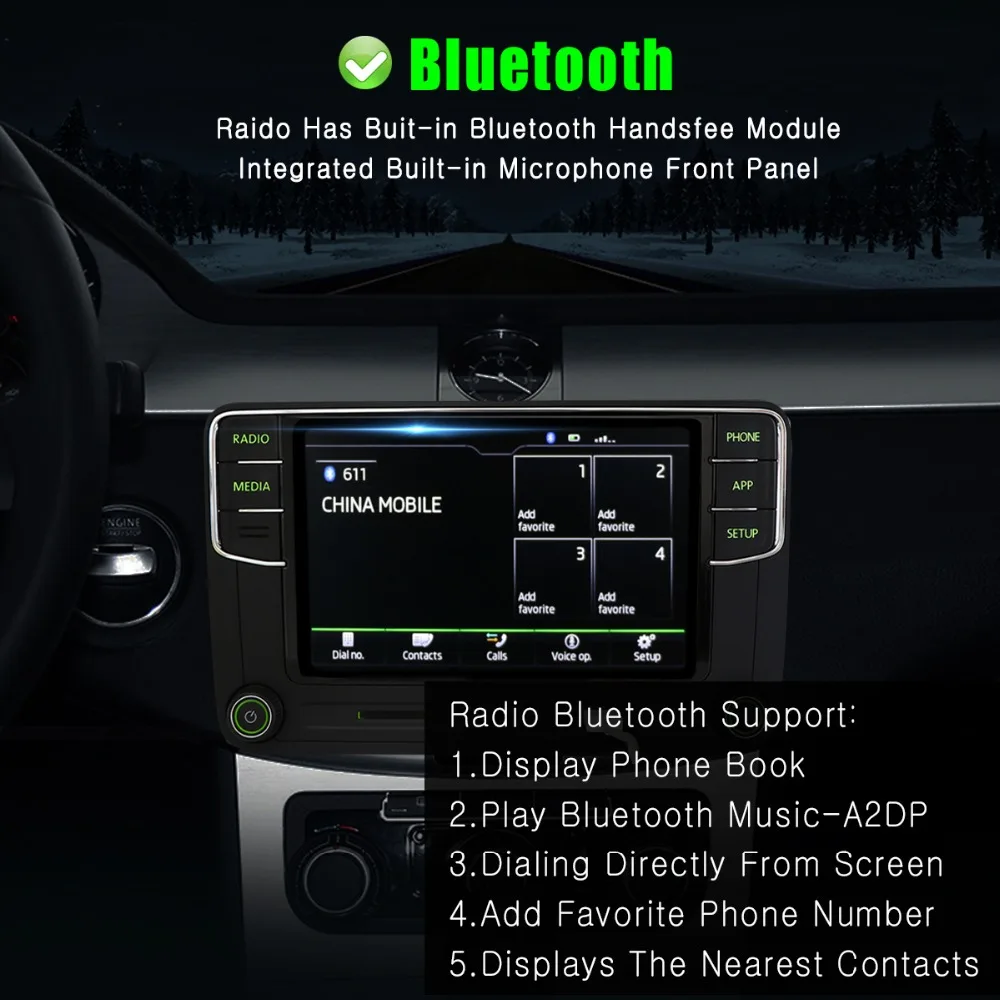 Автомобильный радиоприемник Green Android Carplay Noname RCD330G RCD330 Plus Зеленая кнопка 6RD 035 187B