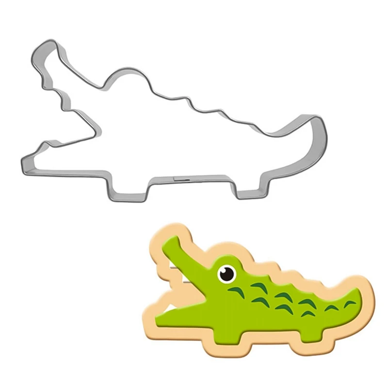

Stainless Steel Crocodile Shape Cookie Cutter Tools Cutter Pancake Mould Biscuit Press Stamp Mold