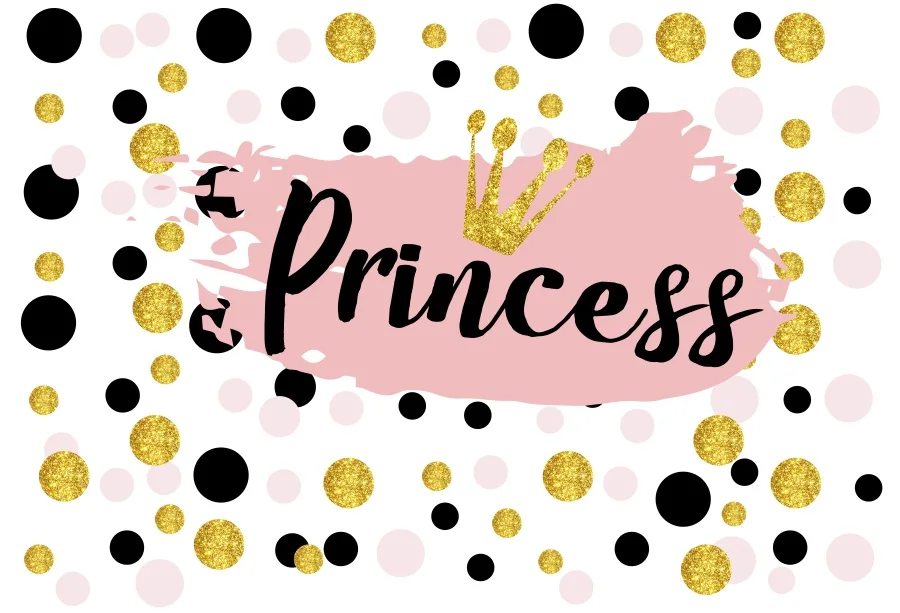 

Laeacco Princess Backdrop For Photography Gold Crown Polka Dots Birthday Party Portrait Photography Background For Photo Studio