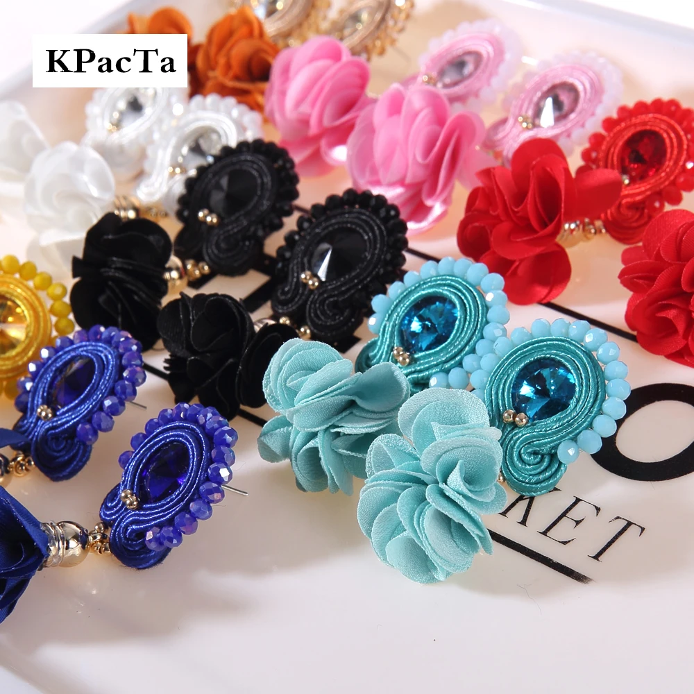 

KPacTa Fashion Leather Long Hanging Earrings Jewelry Women Soutache Handmade Big Drop Earring Party Ethnic Style Gifts Oorbellen