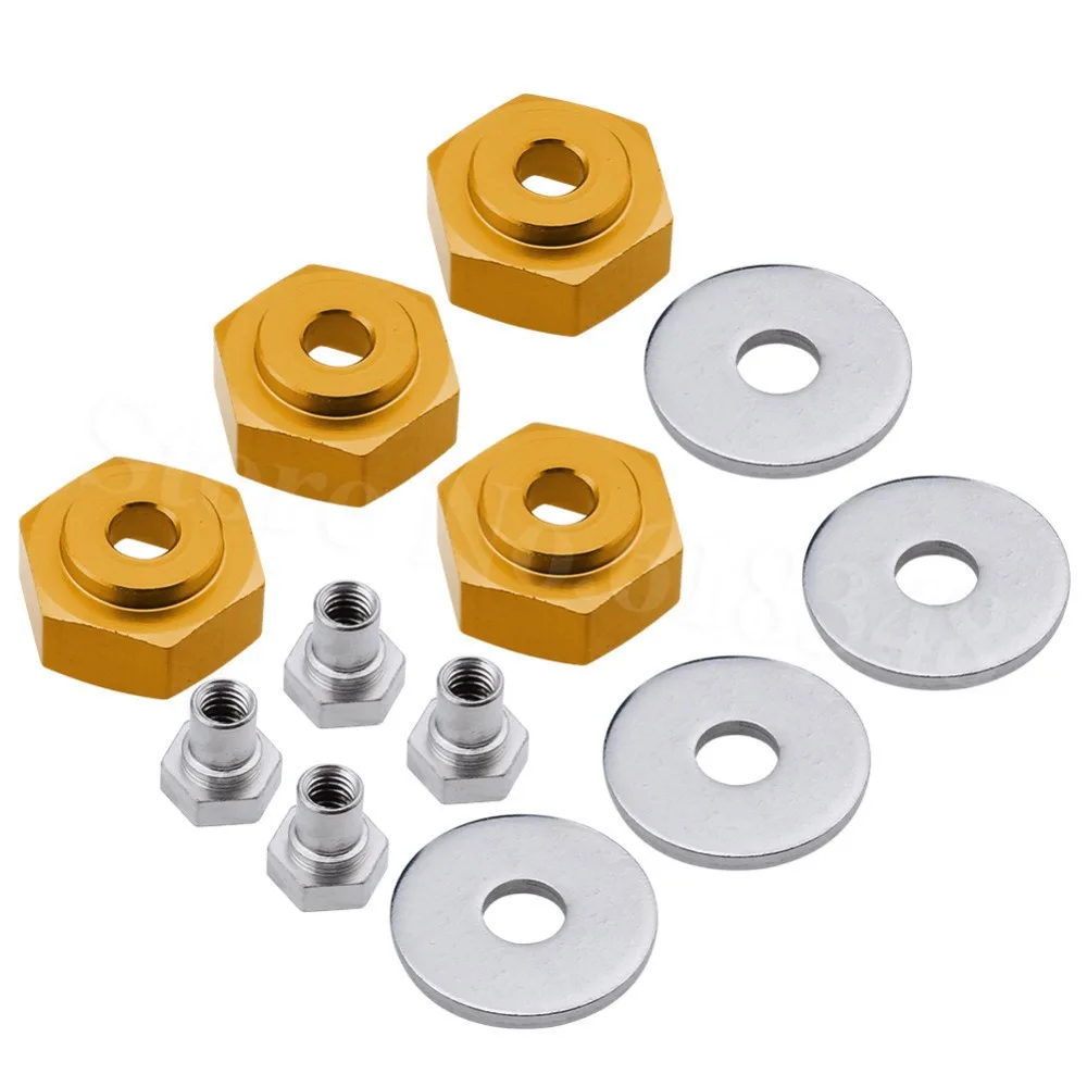 

4-Pack 12mm Turn 17mm Wheel Hex Adapter Drive Hub For 1/10 Scale Tamiya Axial RC4WD Traxxas HPI Himoto HSP Losi Kyosho Baja Car