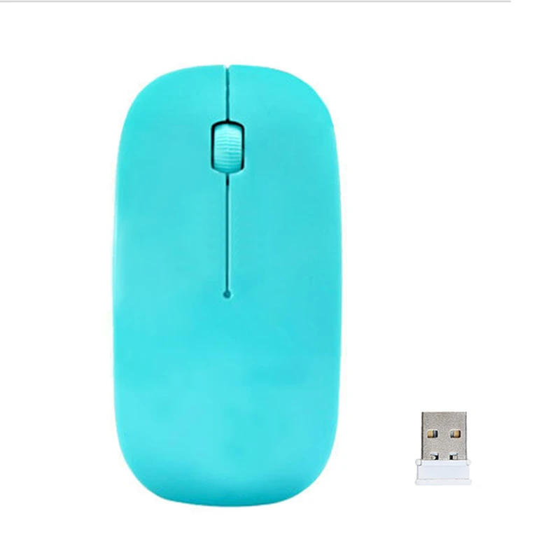 Беспроводная мини-мышь 2,4 ГГц USB мыши для Macbook Mac ноутбук ПК компьютер ультра тонкий - Цвет: blue