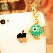 Цветные алмазные маленькие золотые рыбки, Пылезащитная заглушка для телефона, Аксессуары для мобильных телефонов 3,5 мм, Пылезащитная заглушка для наушников для Iphone6 6P для samsung