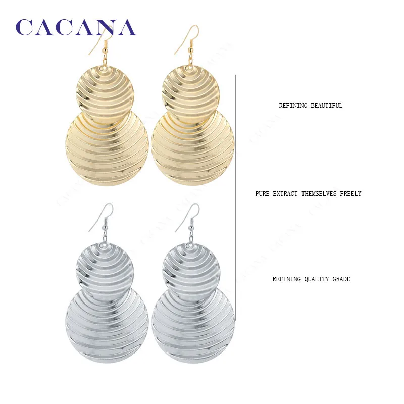 CACANA Dangle Long Earrings For Women Ladder Shape Round Fshion Bijouterie Hot Sale No.A397 A398