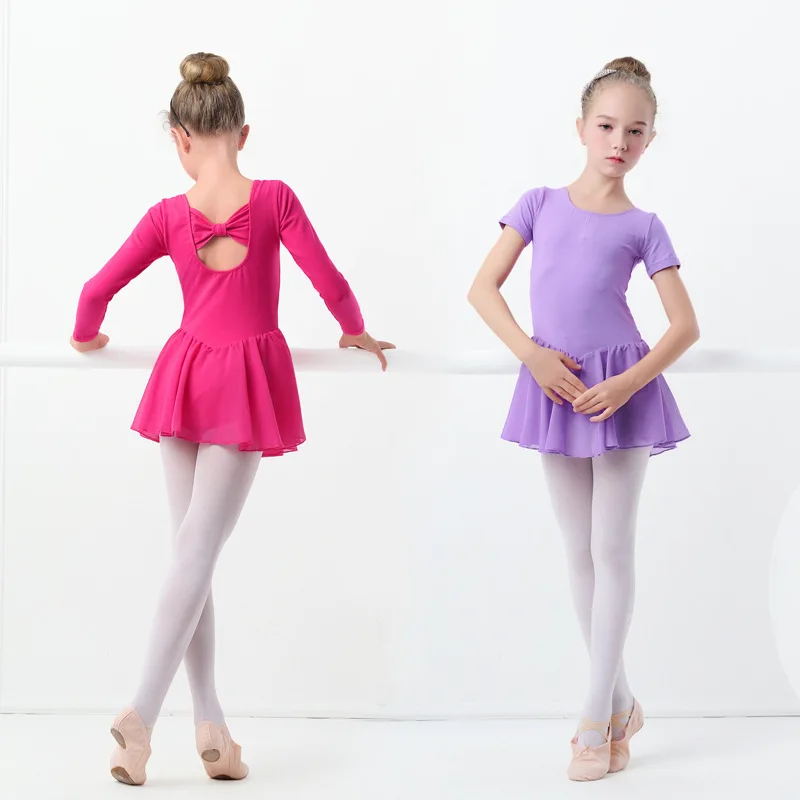 Le ragazze di Balletto Vestito Ginnastica Body A Manica Lunga Abbigliamento Balletto di Usura di Ballo Con Gonne di Chiffon Costumi Ballerina