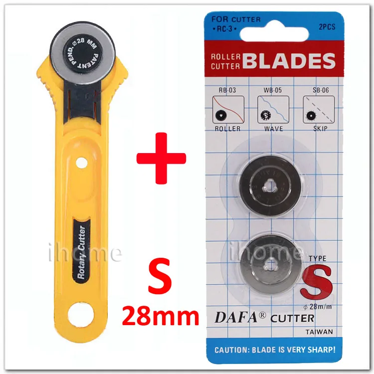 

High Quality 28mm Taiwan DAFA Rotary Cutter and 2PCS Blade Fabric Paper Circular Cut Blade Patchwork Leather Craft paper cutte