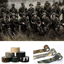 Тактический 4 рулона 4,5 см* 500 см камуфляжная стрейч-повязка для кемпинга Камуфляжная Лента для охоты для одежды цифровая невидимая Камуфляжная Лента