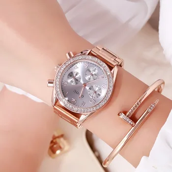 

Women Watch GUOU Top Luxury Brand Date Clocks Steel Strap Quartz Date Ladies Watch Reloj Fashion Casual Dress Women Watches
