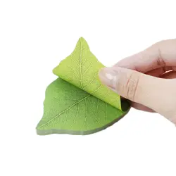 Корейская Милая Канцелярия форма зеленого листа блокнот заметки Diy Kawaii освежающий стиль бумага Стикеры колодки