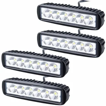 

4pcs 6" 18W LED Light Bar 12V 24V Motorcycle Offroad 4x4 ATV Spot Daytime Running Lights Truck Tractor Warning Work Spotlight