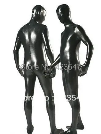 Полный черный костюм Zentai из лайкры сексуальный костюмы для хэллоуивечерние