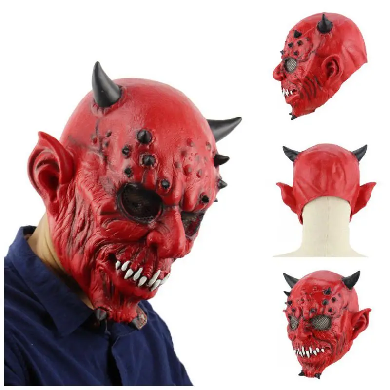 

2019 Halloween Horror Sorcerer Clown Mask Haunted House Room Escape Dress Up Live Show Scary Head Cover