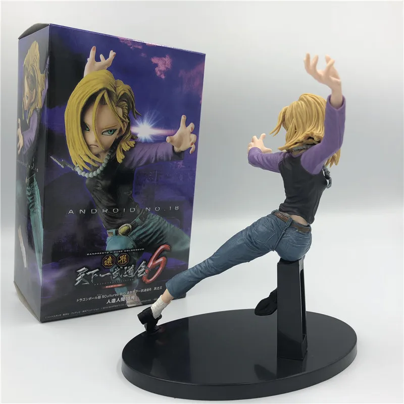 Dragon Ball Z Android 17 Android 18 Sprinting Ver. Фигурка DBZ Гоку истребитель лазурит ПВХ Коллекция Модель 17 см