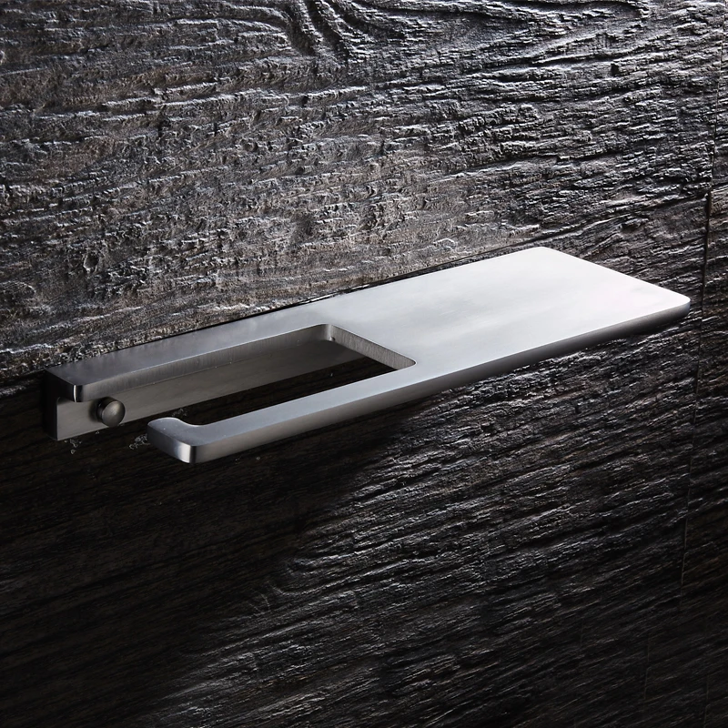 Toilet Paper Holder with Shelf Black Creative Bathroom Toilet Roll Paper Holder Wall Mounted Aluminum Tissue Paper Towel Holders Toilet Paper Holder with Shelf Black Creative Bathroom Toilet Roll Paper Holder Wall Mounted Aluminum Tissue Paper Towel Holders