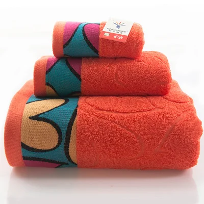 Cotton adult Towel Set 3Pcs Bath Hand Face Beach Pink towels embroidery family adult gift wedding Home wholesale FG453