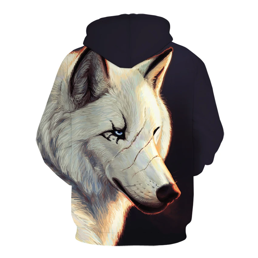 Fashion Men Wolf Animal 3D Printed Hooded Hoodies Men / Women's Shinning Wolf Design Sweatshirts 3D Harajuku Hoody