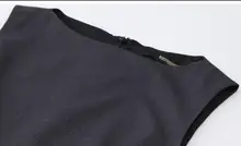 2017 Summer Dark Gray Sleeveless H Type Office Dress Women Classic Simplicity Slim Vestidos O-neck Sexy Knee-length Dresses Robe