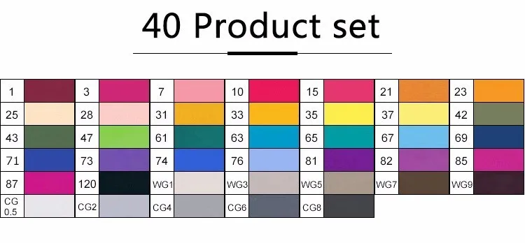 Toufive 40 цветов маркер ручка анимация дизайн Манга краска эскиз маркеры Рисование растворимый ручка мультфильм Граффити искусство маркеры ручки - Цвет: 40 Product set