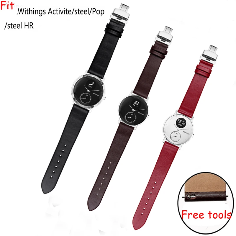 18mm 22mm withings Replacement Leather Watch bands For withings
