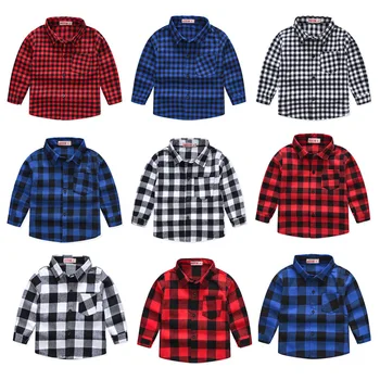 

Hot sale New Children Boys Shirts Fashion Classic Casual Plaid For 1-10 Years Kids Boy Spring/Autumn Wear Clothes