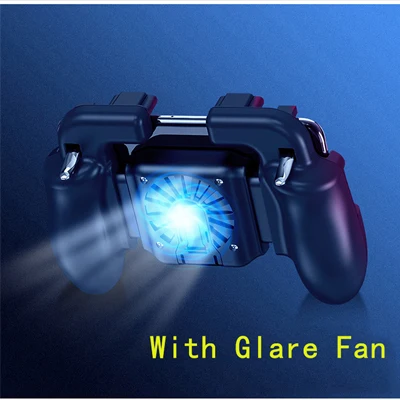 With cooling fan Триггер L1R1 шутер мобильный телефон геймпад PUBG игра огонь Кнопка цель ключ игровой коврик держатель Контроллера w/без охлаждающего вентилятора - Цвет: With cooling fan