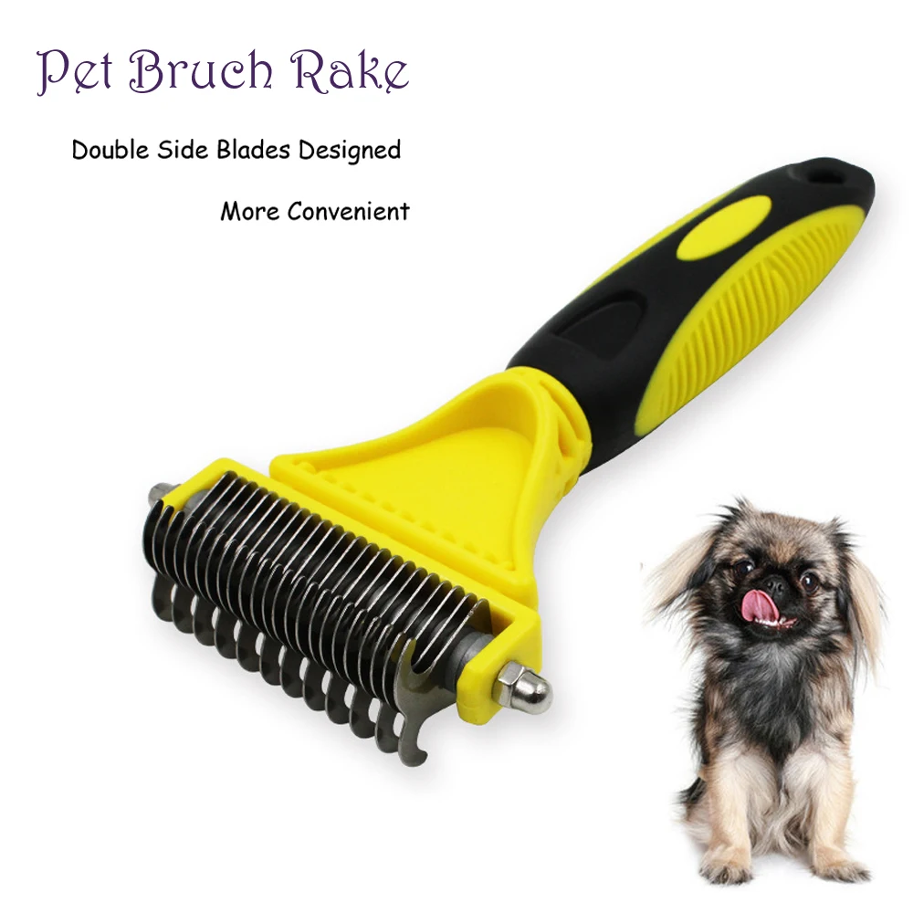 Double Side Dog Brush Dematting Matbreaker Cat Rake Deshedding Trimmer