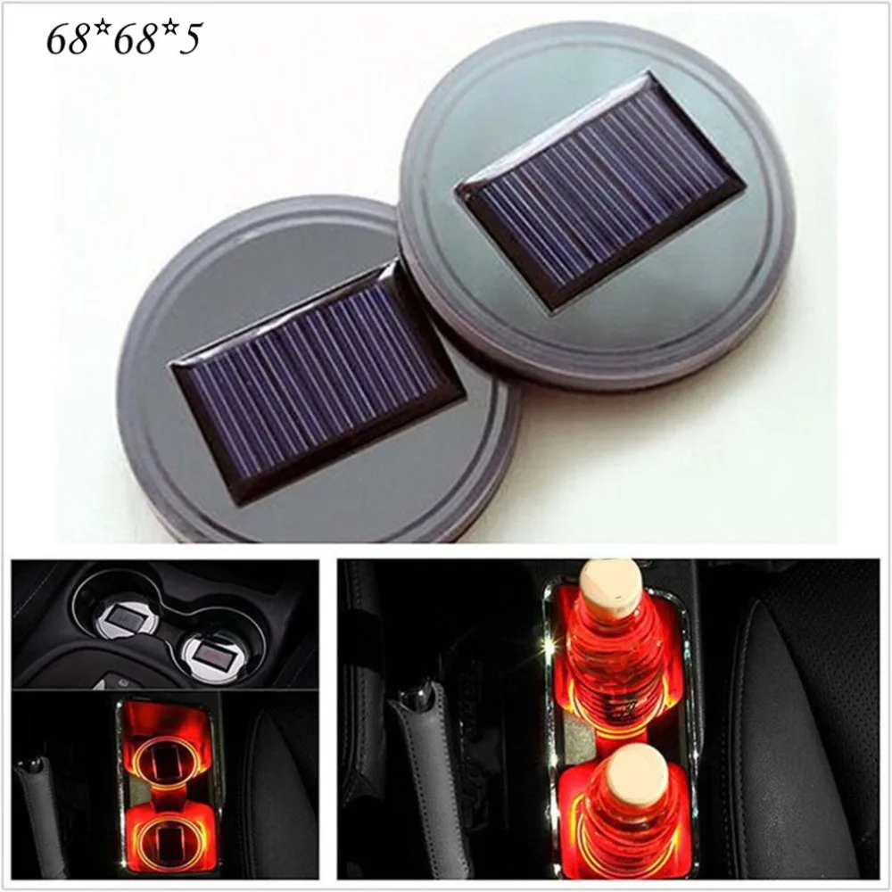 Светодиодный подстаканник на солнечной батарее, водонепроницаемый подстаканник для бутылок, напитков, встроенная вибрация, автоматически включается в темноте, датчик для автомобиля