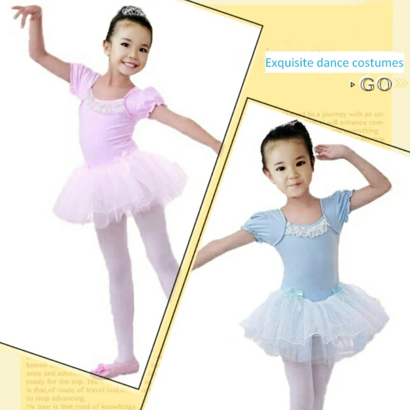 Cotton Children's Dance Wear Ballet Skirt Girls Shortsleeved Open