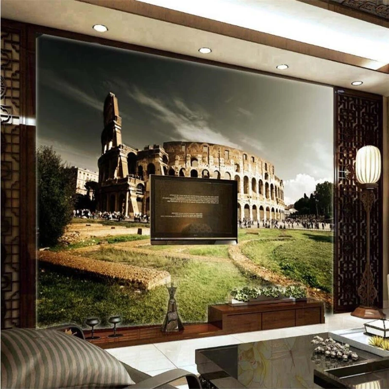 

beibehang Custom 3d Wallpaper Places of Interest Roman Colosseum Arena Retro Photo Background Wall Decorations