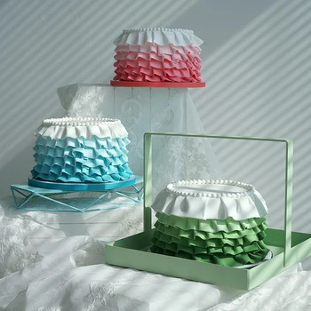 

Cute skirt simulation cake Girl fresh wavy side cake bauble Fondant Simulation Cake Props