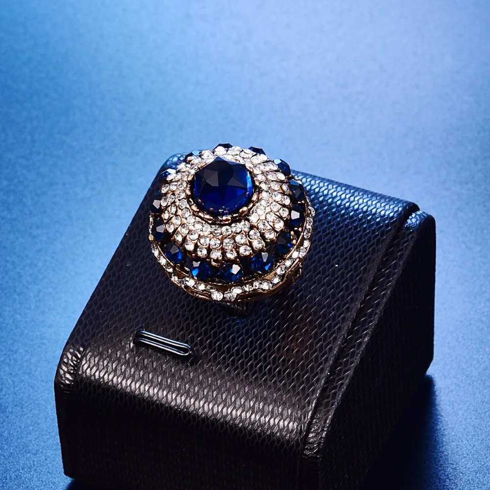 Горячее предложение, роскошное кольцо с большим натуральным камнем, винтажные античные кольца с кристаллами для женщин, вечерние кольца золотого цвета, подарок на Рождество, турецкое ювелирное изделие