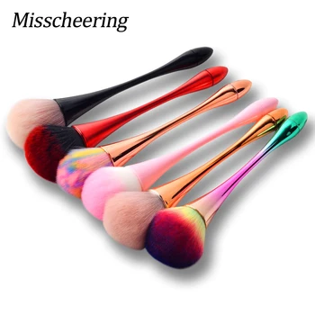 

6Colors Gradient Aluminum Handle Nail Brushes Soft Nail Dust Cleaning Brush Acrylic UV Gel Powder Sequins Remover Manicure Tools