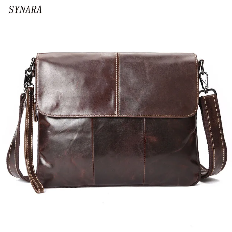 

Genuine Leather Vintage Men Bags Men Messenger bags Business Men's travel bag man leather crossbody shoulder bag Handbags 2017