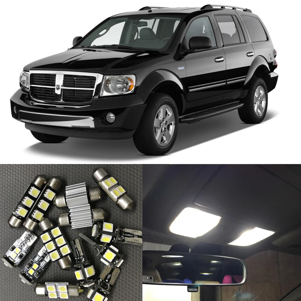 Us 11 2 9pcs Canbus White Car Led Light Bulbs Interior Package Kit For 2000 2009 Dodge Durango Map Dome License Plate Lamp Car Stryling In Signal