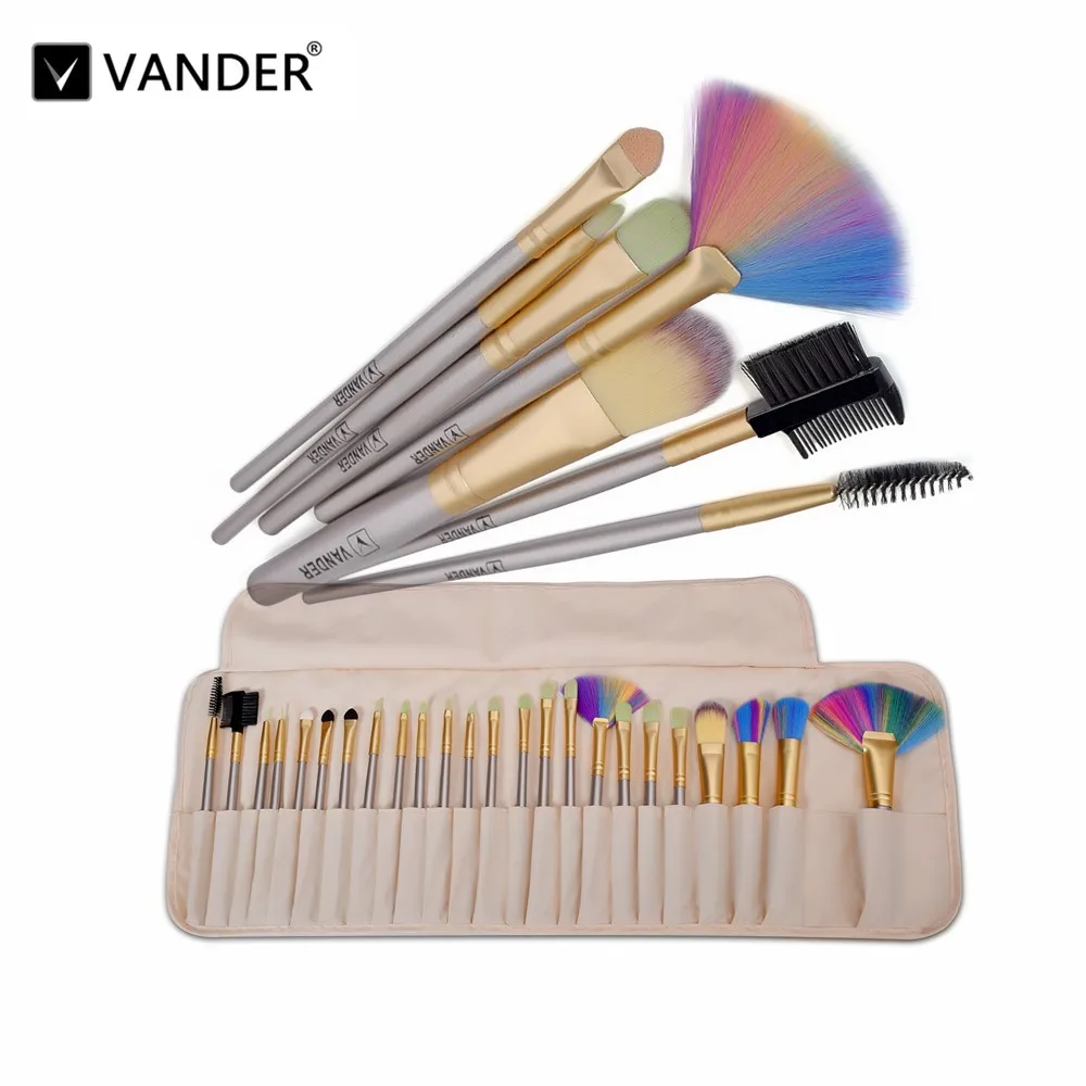 Professional Colored Makeup Brushes Set High Quality 24 Pcs Tools Kit
