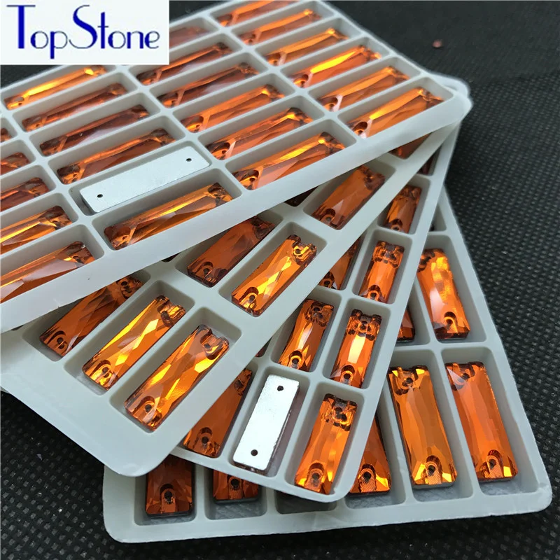 

Hyacinth Cosmic Baguette sew on Rhinestone Glass Crystal Flatback Strass Orange Sew-on Stone For Clothing Dresses