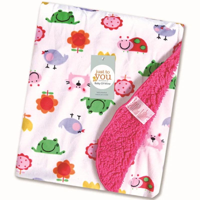 Одеяло см х 76 утолщенное Двухслойное флисовое Пеленальное покрывало для