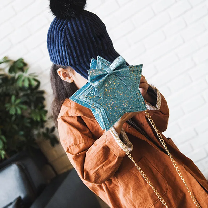 Kids Girls Star Women Sweet Messenger Bag Glitter Sequins Crossbody Shoulder Bag Small Envelopes Bags Party Clutch Handbags (14)