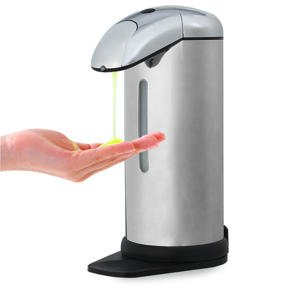 

New Arrival 500ml Automatic Liquid Soap Dispenser Stainless Steel Touchless Sanitizer Dispenser New IR Sensor Home Decor