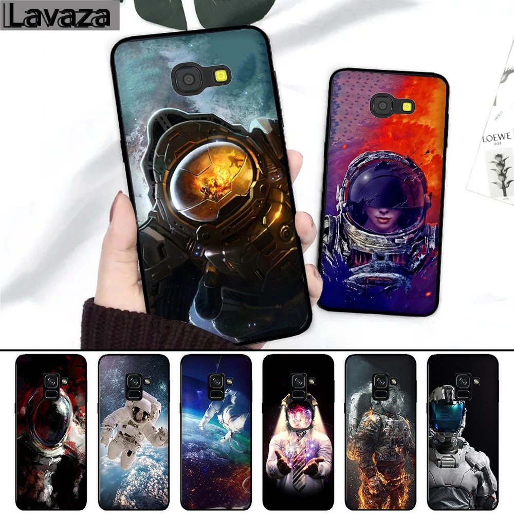 

Lavaza 192FF fashion Astronaut Silicone Case for Samsung A3 A5 2016 2017 A6 Plus A7 A8 A9 J6 2018