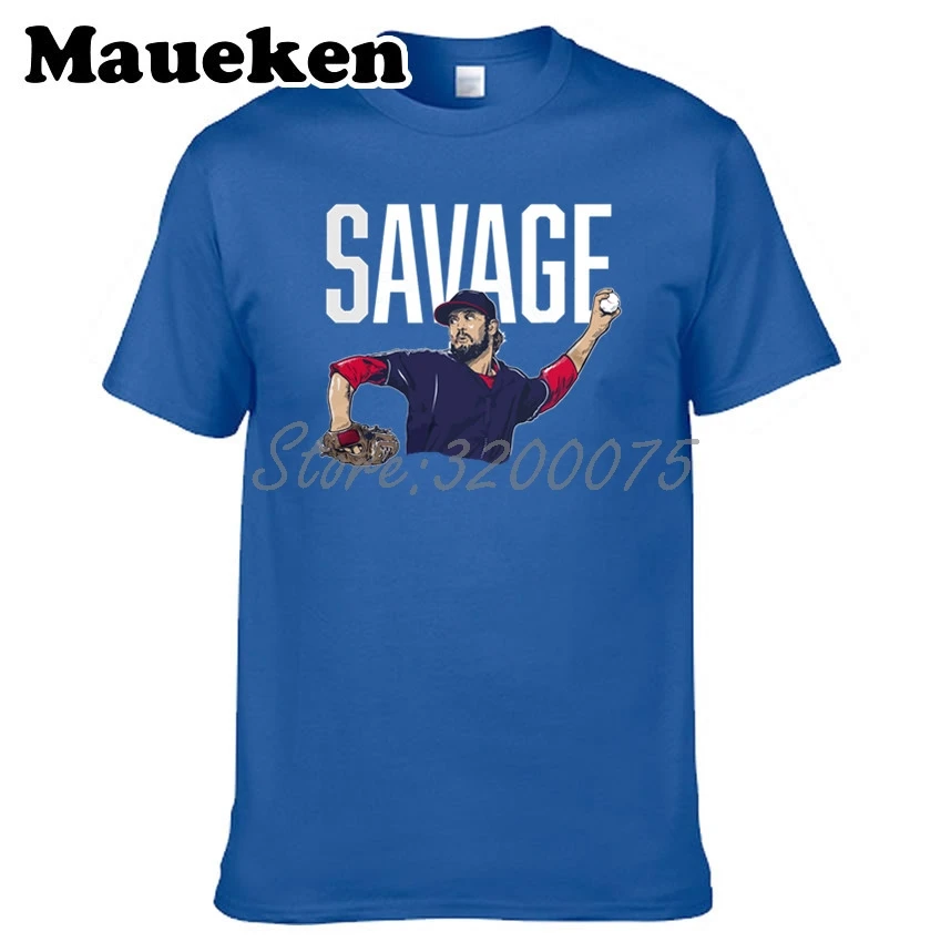 

Men Andrew Miller 24 Savage Cleveland T-shirt Clothes T Shirt Men's for Indians fans gift o-neck tee W17082502