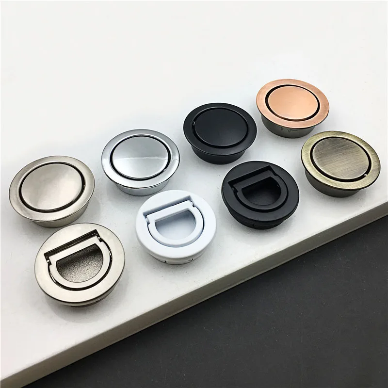 

MEGAIRON Tatami Handle Hardware Round Hidden Stealth Spring Invisible Furniture Drawer Handle Press Bounce Up Knobs