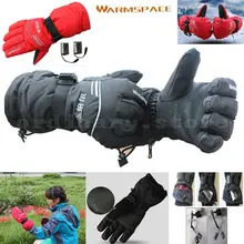 Batería recargable de La Bicicleta Ciclismo Motocicleta Guantes Eléctricos Calefactables Manos de Trabajo Al Aire Libre Del Calentador Del Invierno de Esquí Guantes A Prueba de Viento